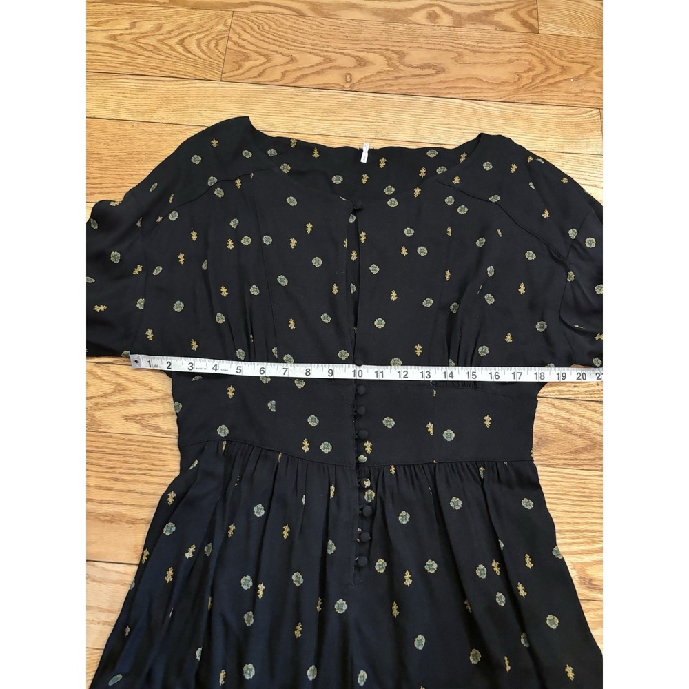 Free People Love Grows Long Sleeve Romper Keyhole Fairy Boho Black SZ M Medium - Picture 7 of 10